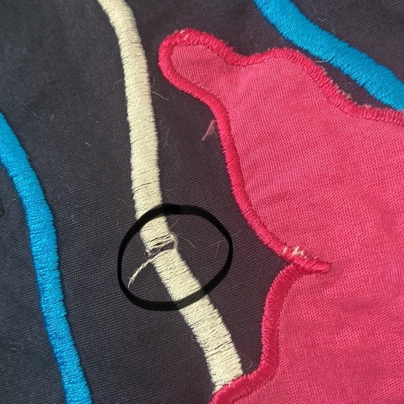 Smithsonian institution Blue Embroidered Sea Fish Appliqué Dress Size XL - Picture 3 of 16